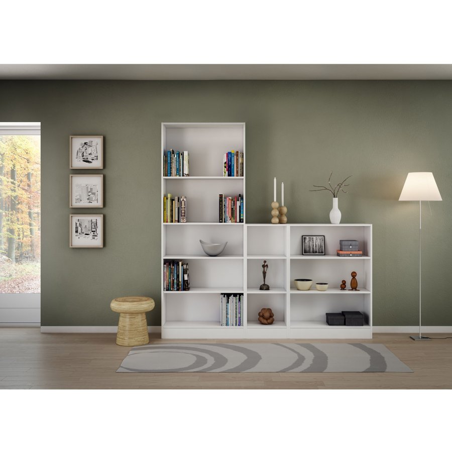 TVILUM Basic bogkasse - hvid, m. 4 hylder(H:203,2cm x79cm x 26,72cm)