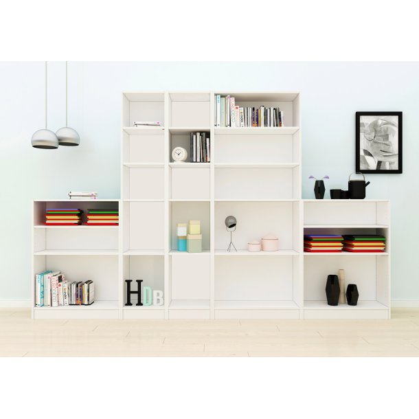 Basic bogkasse - hvid, m. 2 hylder
