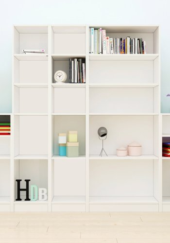 TVILUM Basic bokkasse - hvit, m. 4 hyller (H: 203,2 cm x 40,6 cm x 26,75 cm)