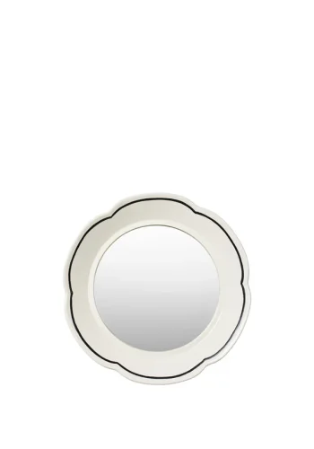 BROSTE COPENHAGEN Hilma Wandspiegel, rund – Spiegelglas und cremeweiße/schwarze Keramik (36)