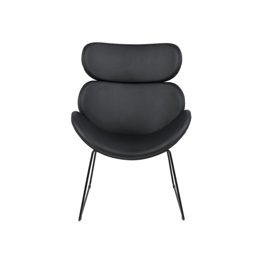 ACT NORDIC Cazar lenestol - sort kunstskinn/metall 