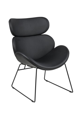 ACT NORDIC Cazar lenestol - sort kunstskinn/metall 