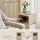 VASAGLE Kailyn Collection - Smalt natbord, sidebord, 2 skuffer og �bent rum, venstre- eller h�jremontering, sovev�relse, stue, naturlig beige og skyhvid LET656N01