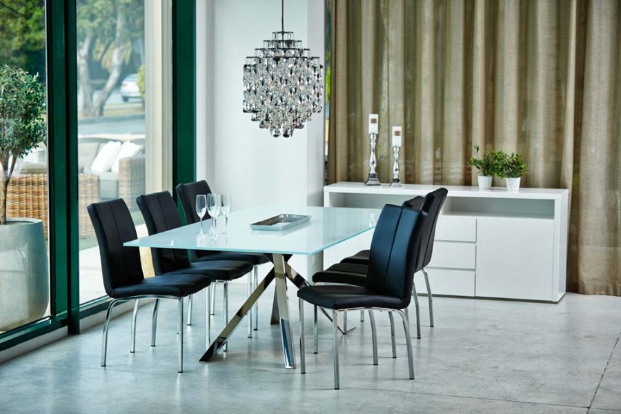 ACT NORDIC Asama spisebordsstol - sort lder PU, metalstel