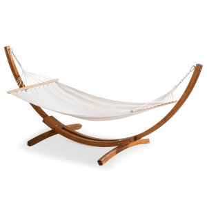 VENTURE DESIGN Hedvig hngekje med stativ - offwhite polyester og brun tr