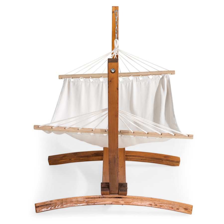 VENTURE DESIGN Hedvig hengekye med stativ - off-white polyester og brunt tre