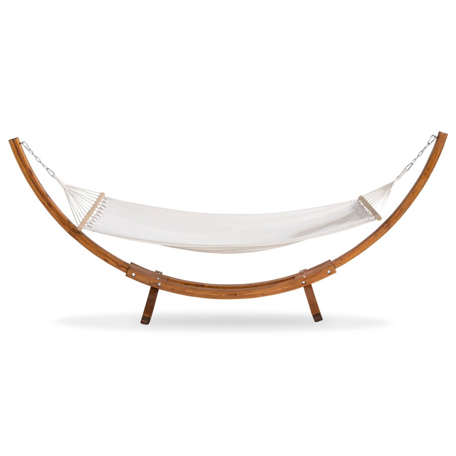 VENTURE DESIGN Hedvig hengekye med stativ - off-white polyester og brunt tre