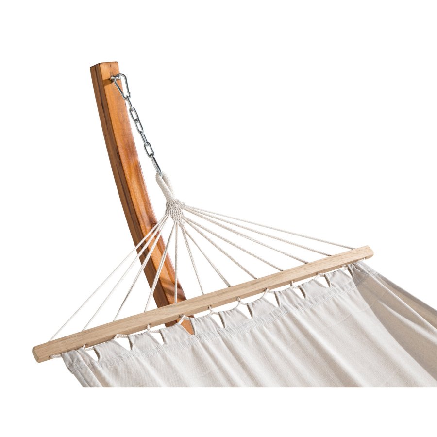 VENTURE DESIGN Hedvig hengekye med stativ - off-white polyester og brunt tre