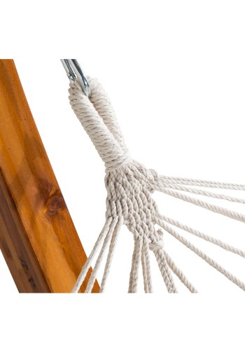 VENTURE DESIGN Hedvig hengekye med stativ - off-white polyester og brunt tre