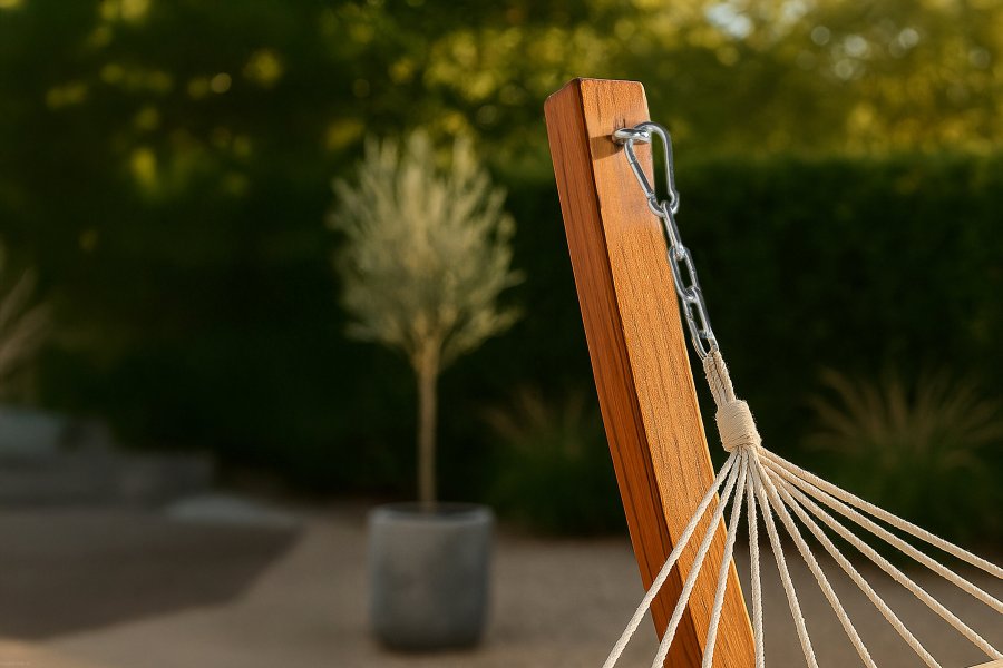 VENTURE DESIGN Hedvig hengek�ye med stativ - off-white polyester og brunt tre