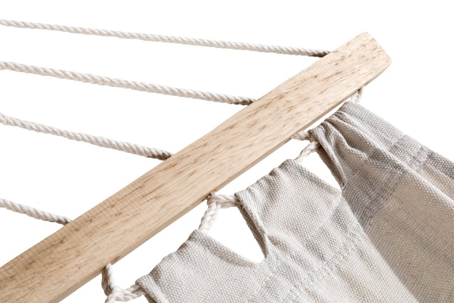 VENTURE DESIGN Hedvig hengek�ye med stativ - off-white polyester og brunt tre