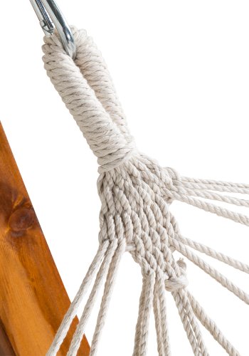 VENTURE DESIGN Hedvig hengek�ye med stativ - off-white polyester og brunt tre