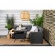 VENTURE DESIGN Watford hjrnesofasett - gr puter, glass og sort polyrattan