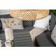 VENTURE DESIGN Watford hjrnesofasett - gr puter, glass og sort polyrattan