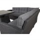 VENTURE DESIGN Watford hjrnesofasett - gr puter, glass og sort polyrattan