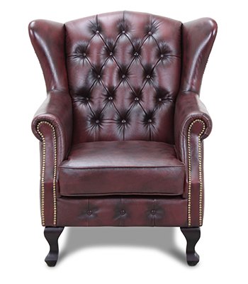 HAGA Aberdeen lenestol - okseblod chesterfield skinn