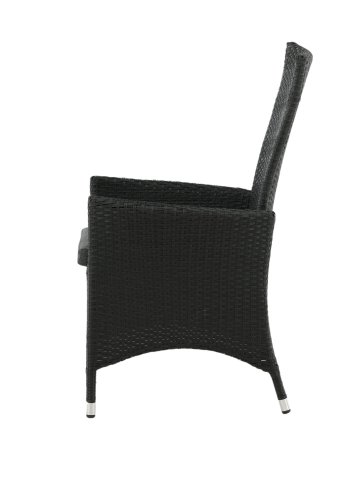 VENTURE DESIGN Padova hvilestol hagestol, med armlener og pute - gr� polyester og svart polyrattan