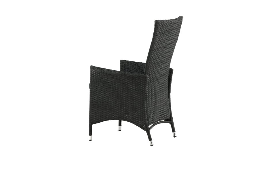 VENTURE DESIGN Padova hvilestol hagestol, med armlener og pute - gr� polyester og svart polyrattan