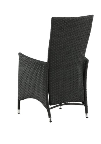 VENTURE DESIGN Padova hvilestol hagestol, med armlener og pute - gr� polyester og svart polyrattan