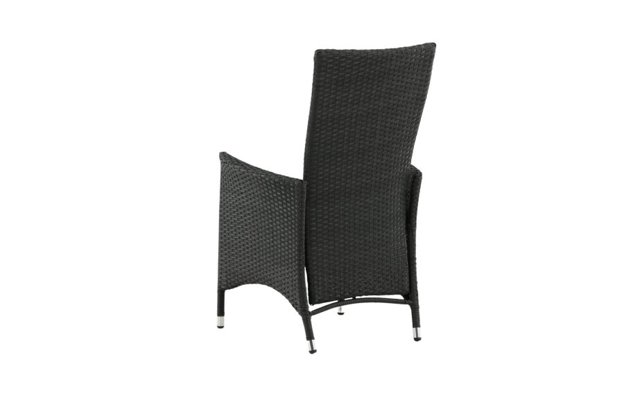 VENTURE DESIGN Padova hvilestol hagestol, med armlener og pute - gr� polyester og svart polyrattan