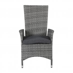 VENTURE DESIGN Padova recliner havestol, m. armlæn og hynde - grå polyester og grå polyrattan