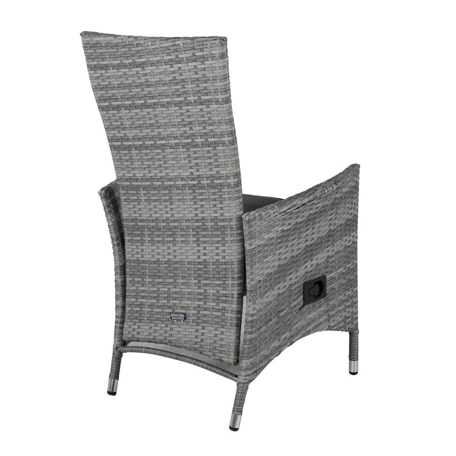VENTURE DESIGN Padova hvilestol hagestol, med armlener og pute - gr polyester og gr polyrattan