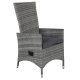 VENTURE DESIGN Padova hvilestol hagestol, med armlener og pute - gr polyester og gr polyrattan
