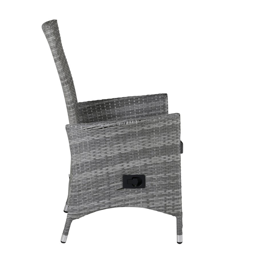 VENTURE DESIGN Padova hvilestol hagestol, med armlener og pute - gr polyester og gr polyrattan
