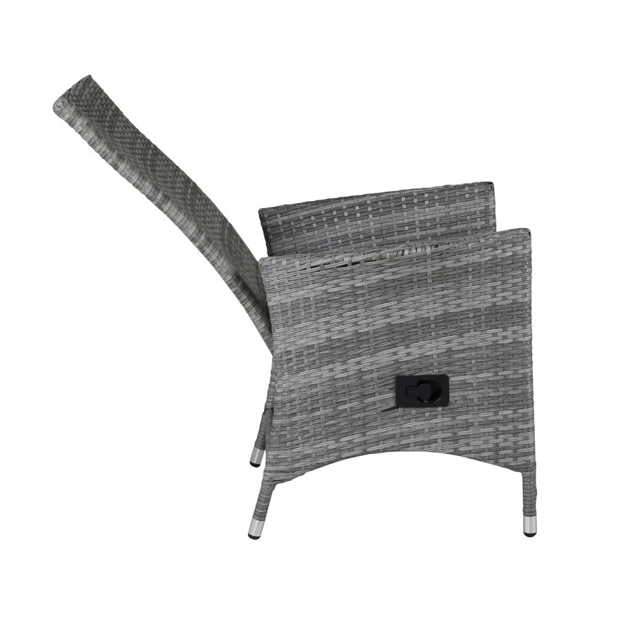 VENTURE DESIGN Padova hvilestol hagestol, med armlener og pute - gr polyester og gr polyrattan