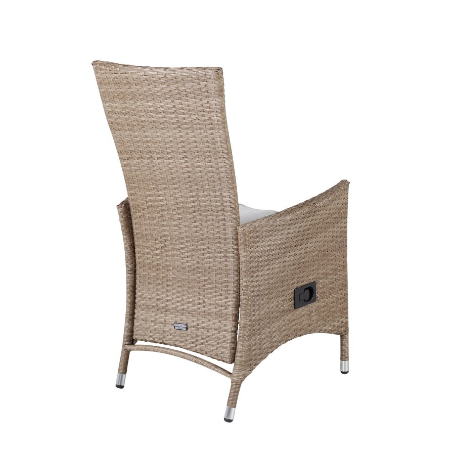 VENTURE DESIGN Padova hvilestol hagestol, med armlener og pute - polyester og naturlig polyrattan