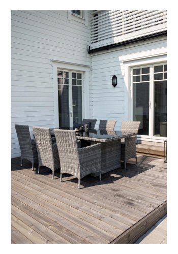 VENTURE DESIGN rektangulrt Padova hagebord - glass og gr aluminium (200x100)