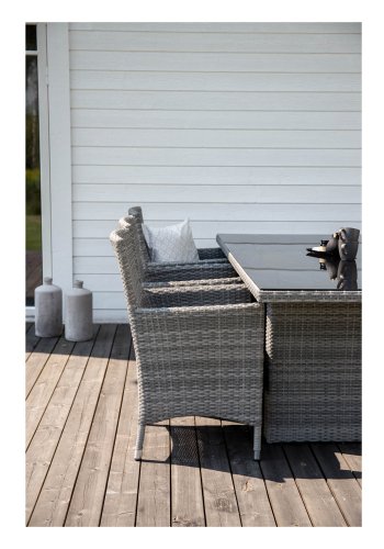 VENTURE DESIGN rektangulrt Padova hagebord - glass og gr aluminium (200x100)