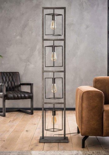 FURBO gulvlampe - patineret slv stl, m. 4 lamper