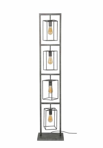 FURBO gulvlampe - patineret slv stl, m. 4 lamper