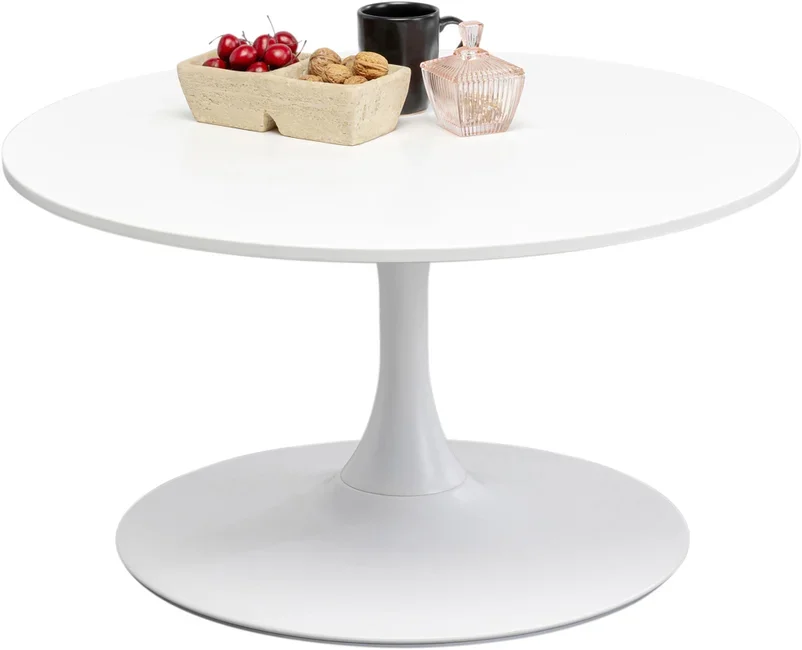 KARE DESIGN Schickeria salongbord, rundt - hvit MDF og hvitt stl (80)