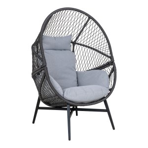HOUSE NORDICLoungestol, polyrattan, sort, inkl. hynder