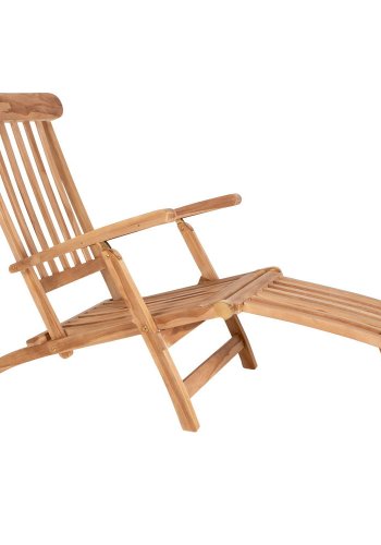 HOUSE NORDIC Arrecife solstol med solsengpute - naturlig teak og hvit bomull