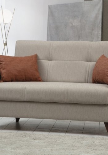 NORDVÄRK Polya 2 pers. sovesofa - beige stof og plast
