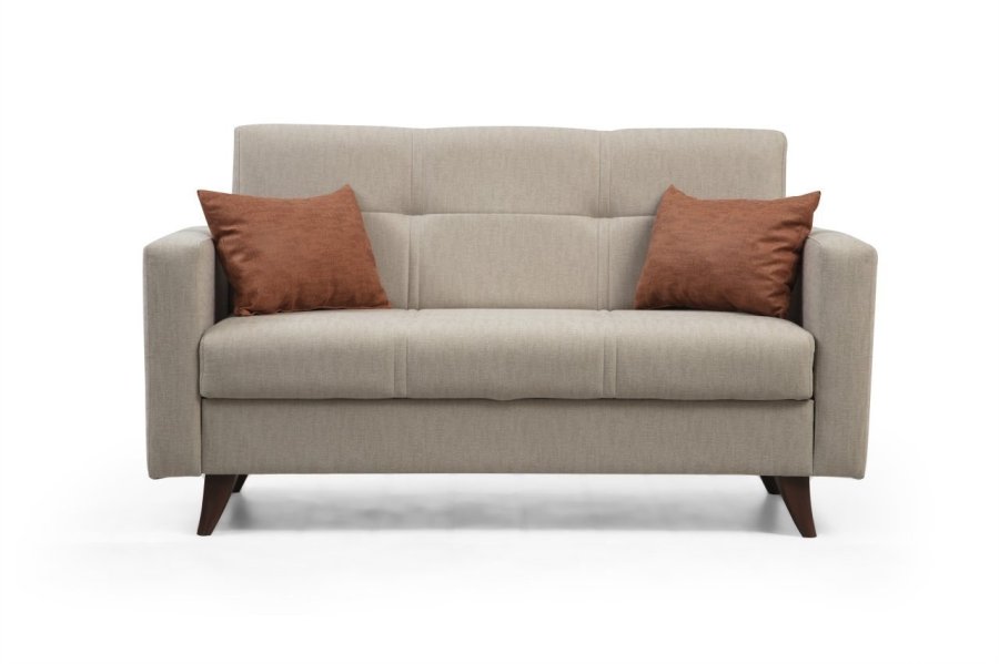 NORDVÄRK Polya 2 pers. sovesofa - beige stof og plast