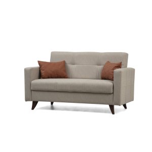 NORDVÄRK Polya 2 pers. sovesofa - beige stof og plast