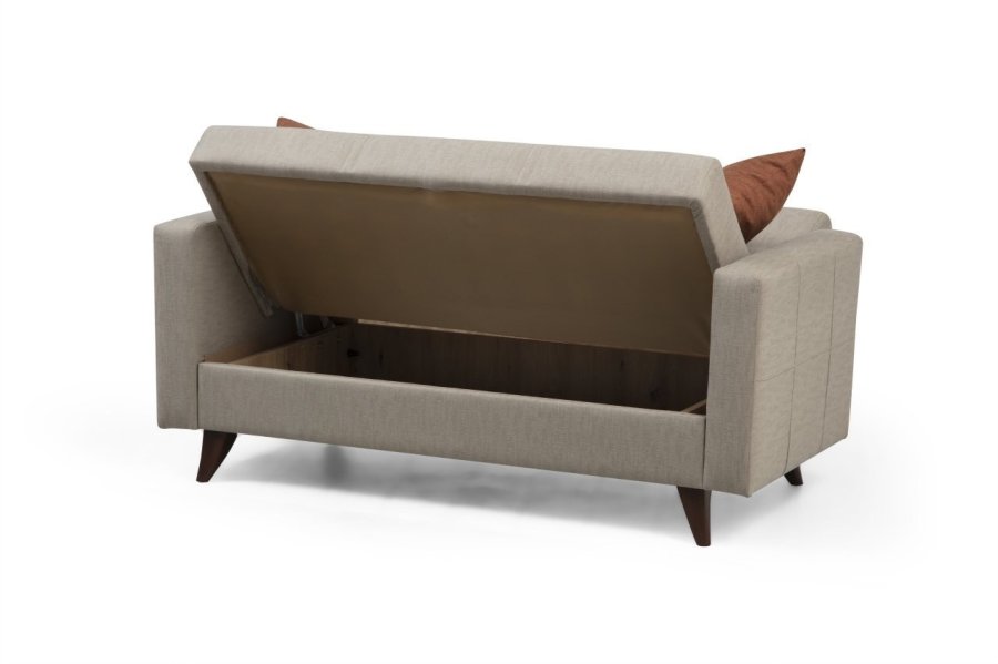 NORDVÄRK Polya 2 pers. sovesofa - beige stof og plast
