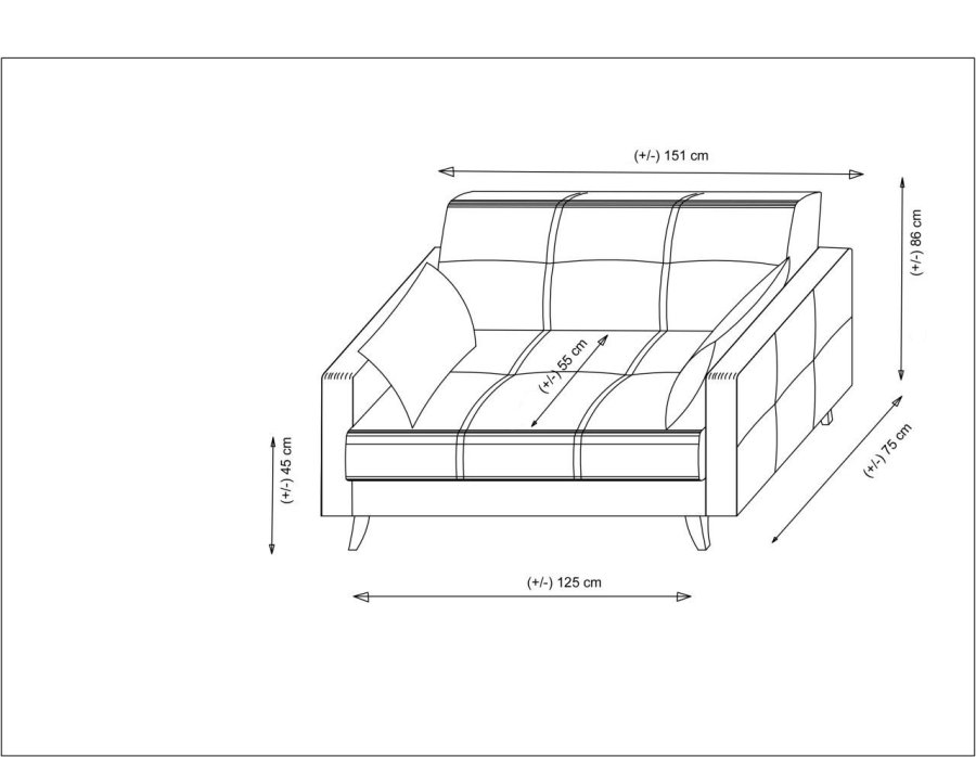 NORDVRK Polya - Mrkegr 2-manns sovesofa