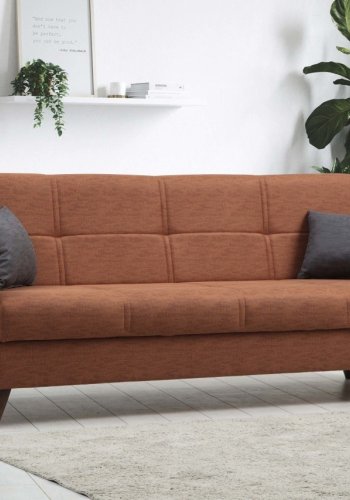 NORDVRK Polya - Flis rd 3-manns sovesofa