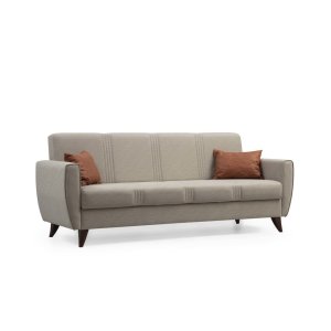 NORDVÄRK Zaden 3 pers. sovesofa - beige stof og plast