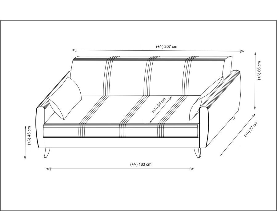 NORDVRK Zaden - Beige 3-manns sovesofa