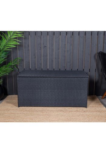 
VENTURE DESIGN London puteboks - rektangulær utendørs, svart rattan og stål, vannavvisende
