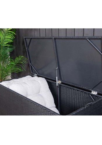 
VENTURE DESIGN London puteboks - rektangulær utendørs, svart rattan og stål, vannavvisende
