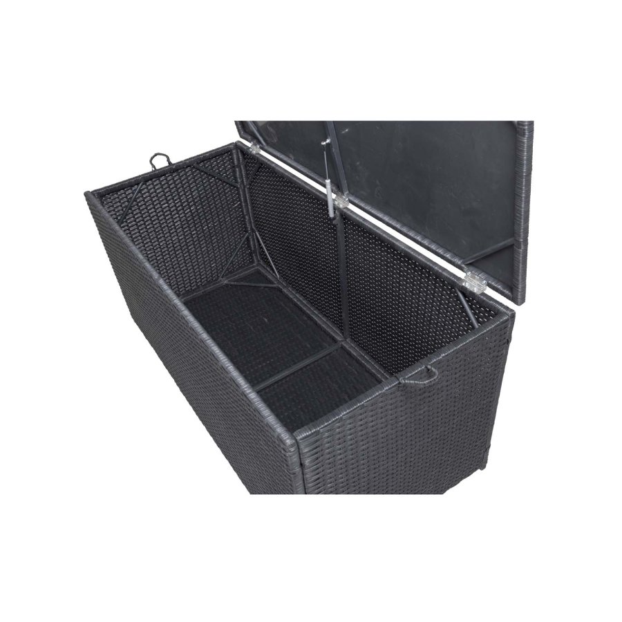 
VENTURE DESIGN London puteboks - rektangulær utendørs, svart rattan og stål, vannavvisende
