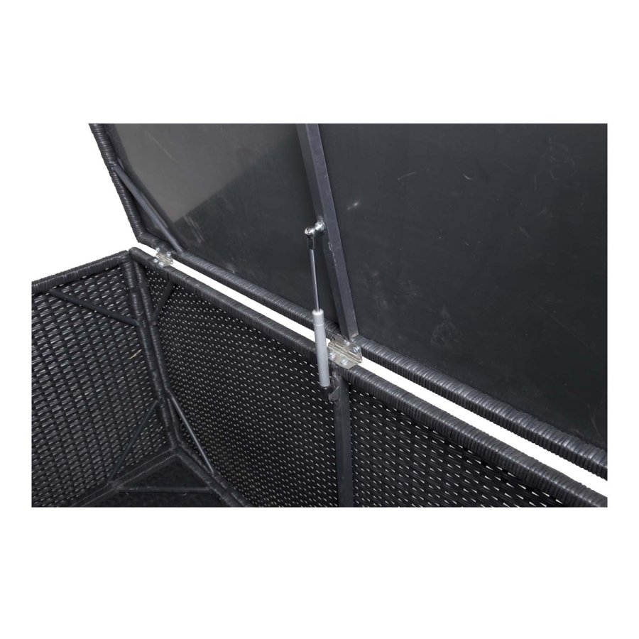 
VENTURE DESIGN London puteboks - rektangulær utendørs, svart rattan og stål, vannavvisende
