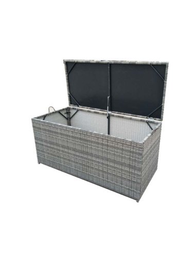
VENTURE DESIGN london rektangulær puteboks - utendørs, grå rattan og stål, vannavstøtende
